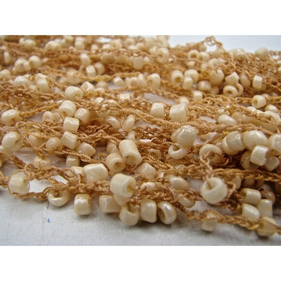 Boho Style Seed Bead Multi Strand Small Chain Necklace Fashion Beach Summer Vtg - Picture 5 of 10